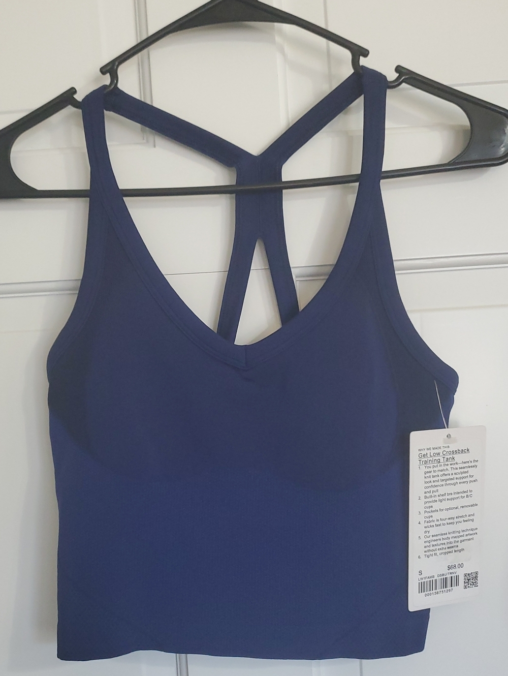 NWT lululemon Get Low Crossback Training Tank Sz S(6) Navy